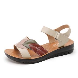 Туфли Warrior Mom для пожилых женщин, бабушкины туфли для старшего возраста, сандалии с одной застежкой для женщин среднего возраста, бежевые