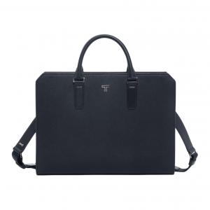 TUMI Кожаный портфель мужской темно-синий