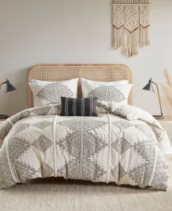 Комплект постельного белья Ibiza из 4 предметов, размер Full/Queen Madison Park, черный/слоновая кость