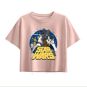 Футболка Boxy для девочек 7-16 лет в стиле ретро Star Wars, Light Pink
