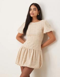 Мини-платье-букле ASOS DESIGN цвета «камень»