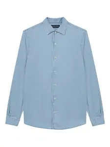 Джинсовая рубашка с открытым воротником Brooks Brothers, синий