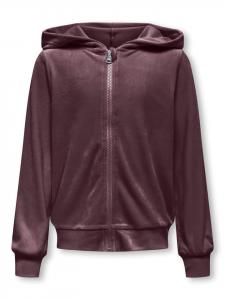 KIDS ONLY Спортивная куртка KOGREBEL L/S ZIP HOOD BF SWT в цвете Winetasting