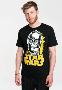 Logoshirt Футболка "C-3PO - Звездные войны" с крутым принтом спереди, черный