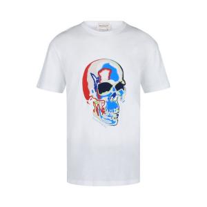 Футболка Alexander McQueen Solarized Skull Graphic T-Shirt, белый