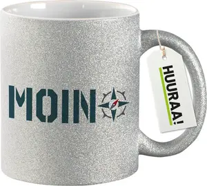 Кружка Huuraa Glitter Mug Moin Compass Gift 330 мл Silver Moin Compass Gift Hellweg Druckerei