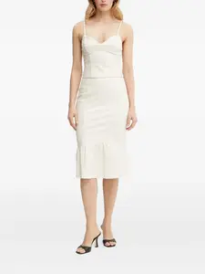 Юбка миди с оборкой по подолу Armani Exchange, нейтральный