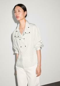 Блуза Massimo Dutti FLOWING GARMENT WITH BUTTON DETAIL ON THE CHEST, White