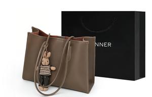 Сумка через плечо из коровьей кожи большая женская тёмно-серая/золотисто-коричневая C°BANNER, цвет экрю Q11706MBS