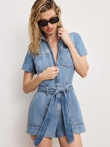 Льняные джинсовые шорты Fit for Success Lite Good American, индиго