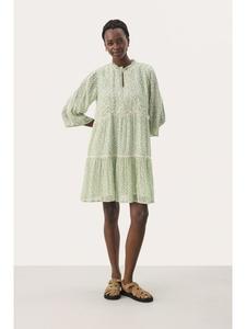 Платье NibiPW прямого кроя с зеленым мини-сетчатым цветком PART TWO