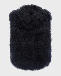 Выберите жилет из монгольского ягненка Gorski, темно-синий