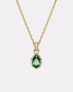 Ожерелье с подвеской Stilla с золотым покрытием зеленого цвета Swarovski
