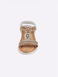 Сандалии серебристо-коньячного цвета Andrea Conti