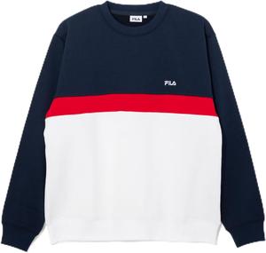 Мужская толстовка FILA Switching с круглым вырезом, темно-синий