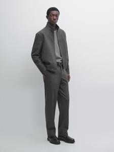 Фланелевые брюки из смесовой шерсти Massimo Dutti, grey