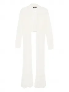 Кардиган с бахромой и открытым передом Fabiana Filippi, белый