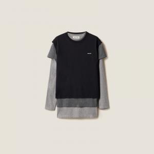 Комплект из 3 футболок из джерси. Miu Miu, черный