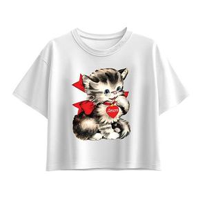 Футболка Amore Valentine's Kitten для девочек 7-16 лет Licensed Character, White