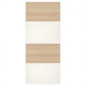 Панели для коробки раздвижной двери, дуб под беленый/белый, 100х236 см, MEHAMN IKEA