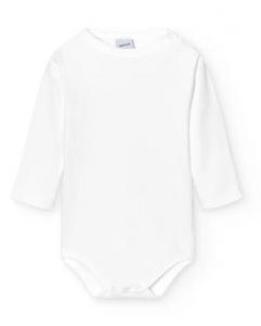 Комплект из 2 сатинированных детских боди с открытыми плечами Babidú, белый