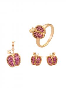 Faina Кольцо Women Jewelry Set in Rose Gold Pink