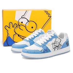 Износостойкие легкие низкие кроссовки для скейтбординга, увеличивающие рост, унисекс The Simpsons, Moon Blue