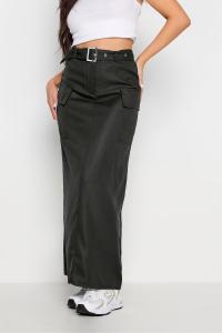 Юбка макси в стиле милитари с поясом Pixiegirl Petite, черный