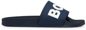 Мужские сланцы BOSS Kirk с резиновой подошвой и рельефным логотипом Размер HUGO BOSS, темно-синий