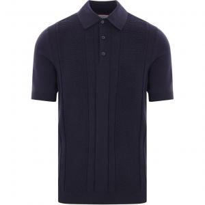 Вязаная хлопковая поло Brunello Cucinelli, синий