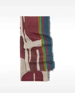 Шарф с вышивкой и принтами Parfois, бордовый