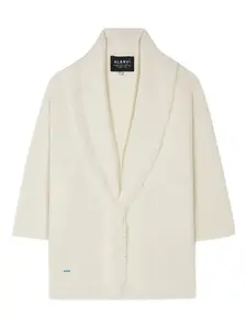 Кардиган Finest с воротником-шалькой и бахромой Alanui, белый