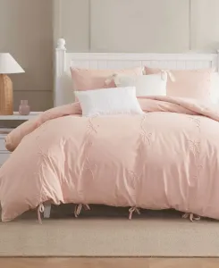 Комплект постельного белья Sasha Bows, 2 предмета, с вышивкой, размер Twin Peri Home, Blush