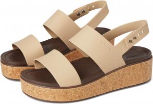 Туфли Crocs Brooklyn Cork Low Wedge, цвет Chai