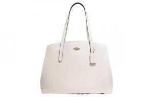 COACH Шарли Кожаная Сумка-Дом Сумка-Тот Шоппинг Сумка Женская Белая