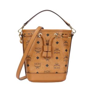 Холщовая сумка-ведро через плечо женская коньяк MCM, Set (Bag+Dust Bag)