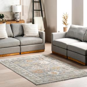 nuLOOM Bodhi Medallion ковер 122 x 183 см для гостиной, спальни, столовой, кухни, серый