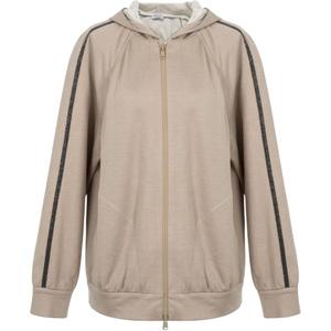 Brunello Cucinelli Отделанный худи с молнией, Beige