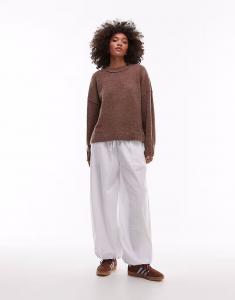 Джемпер с круглым вырезом, коричневый меланж Collusion