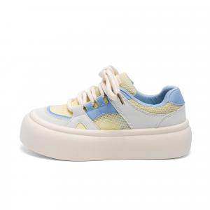 HUANQIU Устойчивые к истиранию легкие низкие кроссовки для скейтбординга женские желто-синие