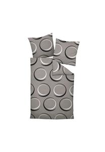 Женское постельное бельё 2-предметное J.D., мако-сатин, мерсеризованный хлопок, шёлковая отделка, графический принт Janine, тауп/коричневый