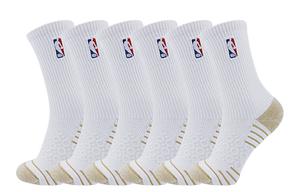 Баскетбольные носки унисекс 6 пар NBA (2 пары белых, 2 пары черных, 2 пары серых)