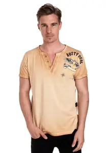 Футболка Rusty Neal с модной планкой на пуговицах, цвет Camelfarben