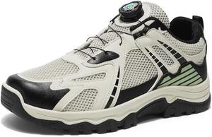 Мужские дышащие походные кроссовки из сетки для трейл-раннинга, комфортные кроссовки с противоскользящей подошвой, легкие спортивные кроссовки для мужчин Qacksv, бежевый