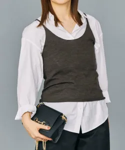 Вязаная шерстяная майка Babylone, цвет Brown 50