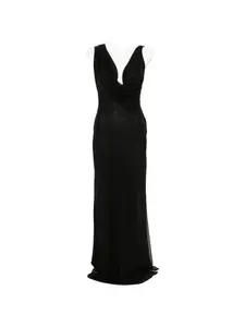Макси-платье Minerva с драпировкой на вырезе The Andamane, черный