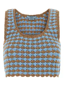 Топ в технике кроше Prada, синий