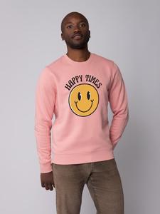 Толстовка wat? Apparel Happy times smiley emoji, цвет canyon pink