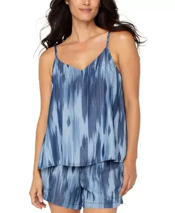 Женская майка из шамбре с принтом на тонких бретельках Liverpool Los Angeles, синий