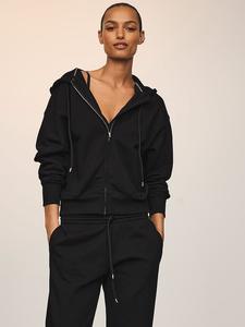 Классическая флисовая толстовка с капюшоном на молнии Angel Essentials, pure black